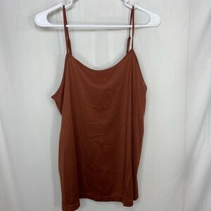 EUC women’s brown soft smooth‎ stretch adjustable strap camisole tank top L/XL